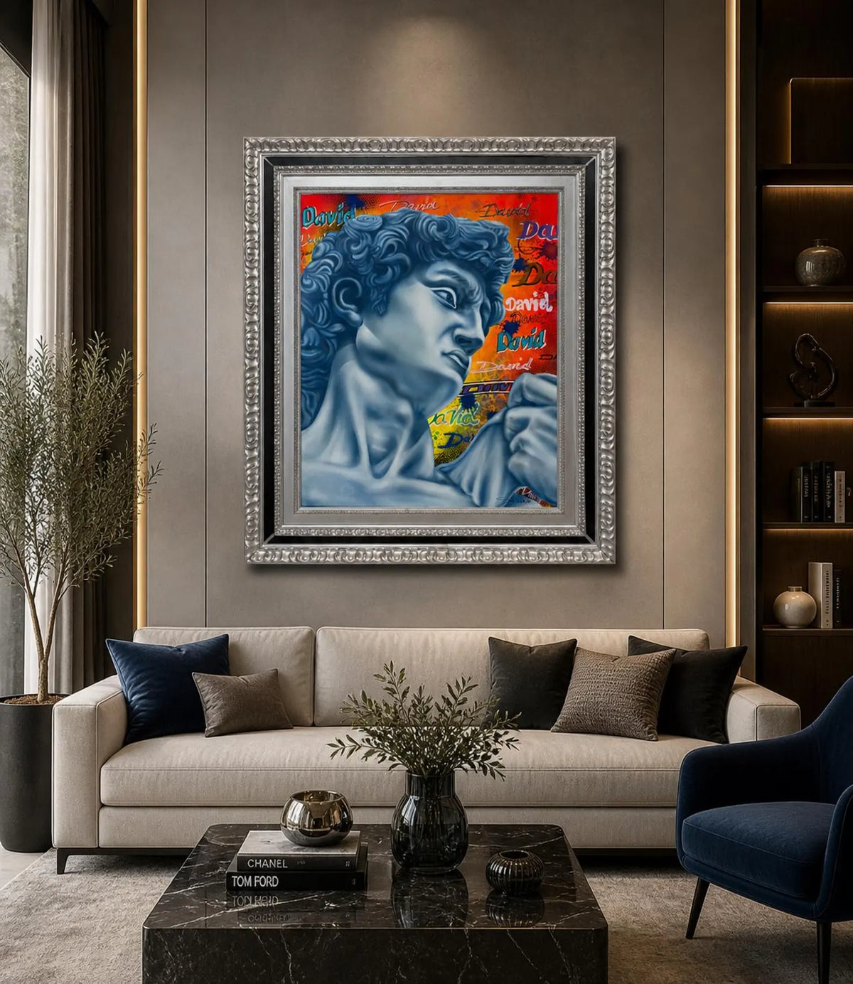 David reinventado: retrato escultórico de arte pop