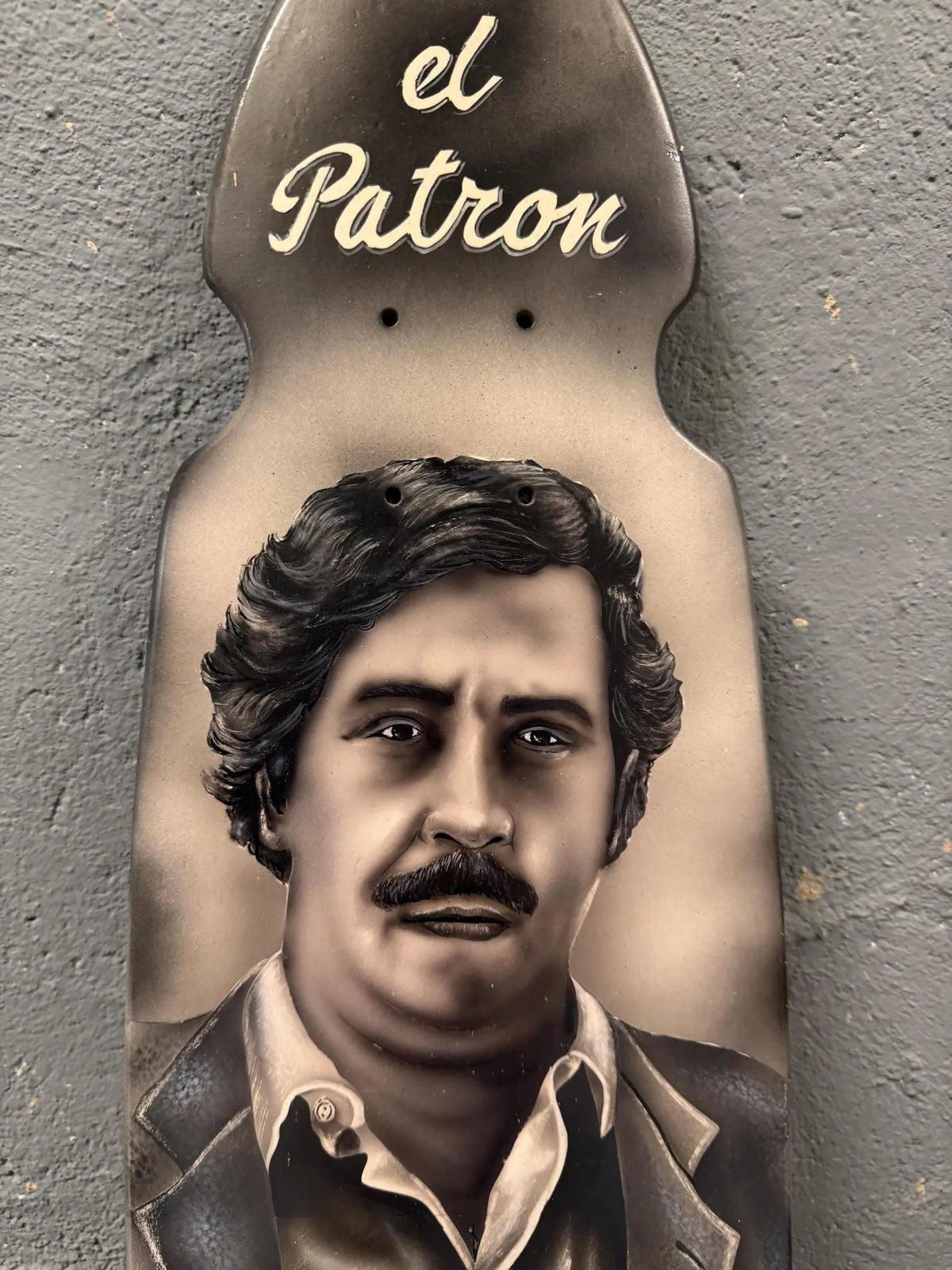 El Patrón – Pablo Escobar Skateboard Wall Art
