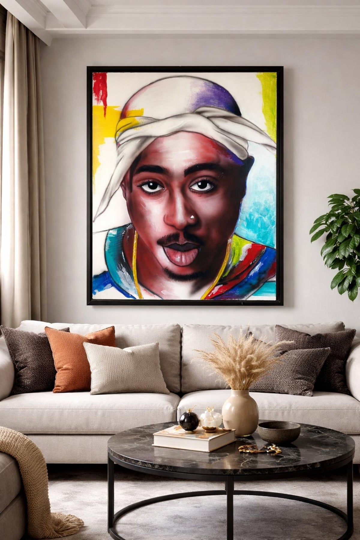 Lienzo con retrato de estilo pop art